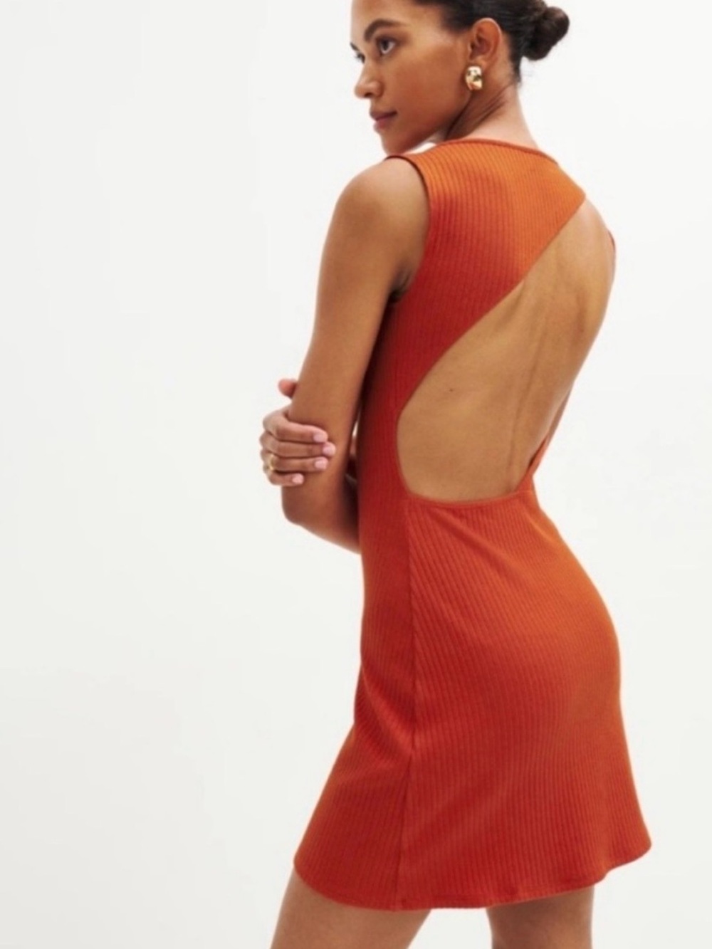 Reformation Open Back Ribbed Mini Dress - Picture 2 of 6